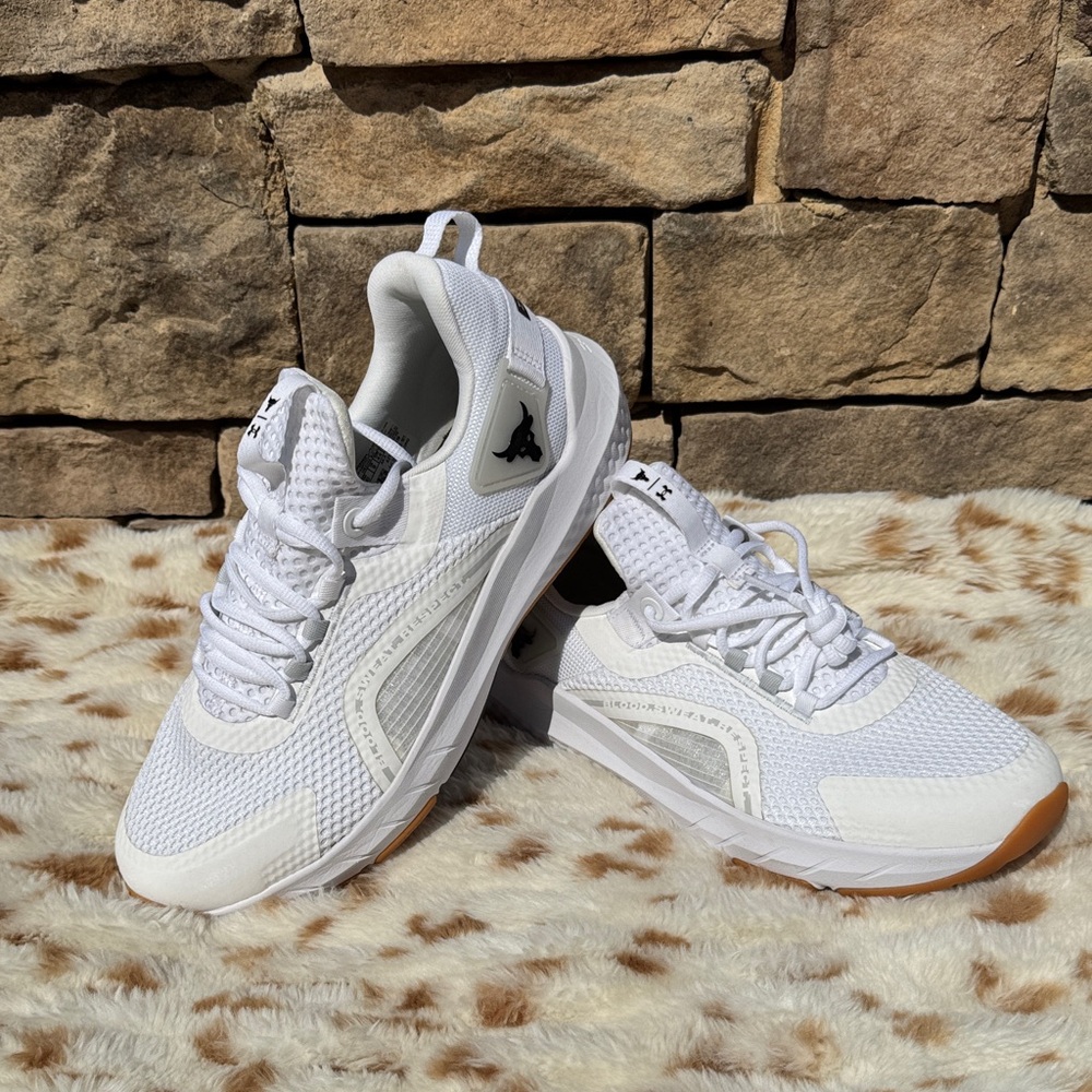 Under Armour Project Rock BSR 3 “Blood/Sweat/Respect “White/Black accents” NWOB